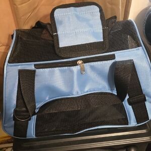Blue and Black Pet Carrier